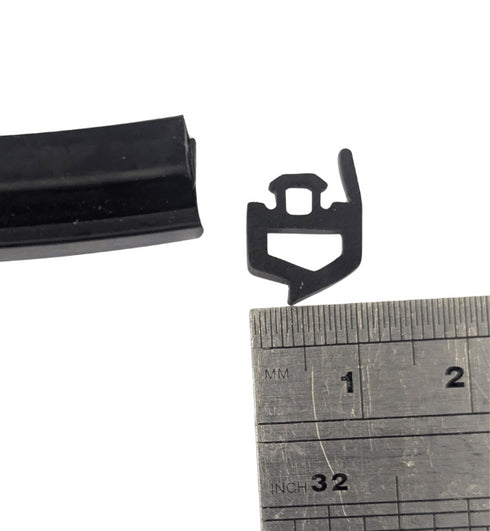 Contextual image showing the gasket installed in a typical Schuco window or curtain wall frame, demonstrating proper placement and fit within the aluminum extrusion channel